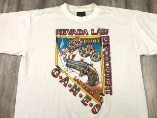 Vtg Pacific Coast 1990 Nevada Law Enforcement Games Las Vegas Casino T - Shirt Xl