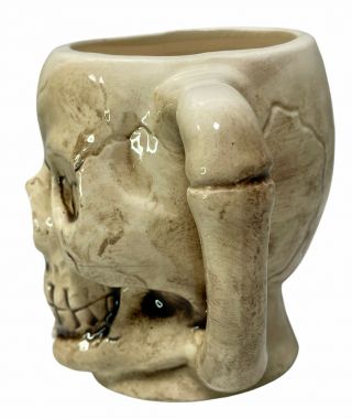 Vintage Orchids of Hawaii Japan Skull Mug Tiki Ceramic Halloween Barware 2