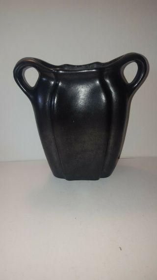 Muncie Pottery Vase 192 Gunmetal Black Glaze Arts And Crafts Pottery