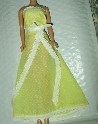 Vintage Barbie Clone Size " Yellow Long Dress "