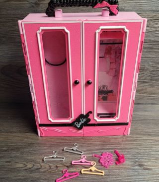 Mattel Barbie Pink Wardrobe Closet Storage Carrying Case 13 " X 10 ",  2013 (read)