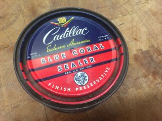 Vintage Cadillac Blue Coral Sealer Tin Can Exclusive Cadillac Accessories U.  S.  A