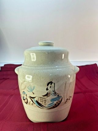 Vintage Red Wing Pottery Bob White Cookie Jar With Lid