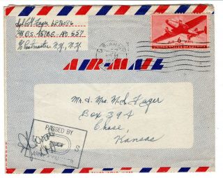Wwii 1944 457th Bomb Group,  8th Aaf Folded Letter Censored England