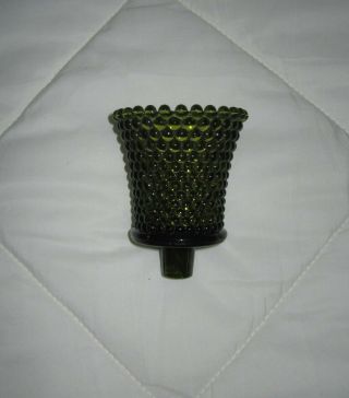 1=vintage Green Hobnail Glass Pegged Candle Votive Cup Home Interior