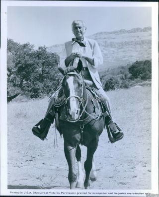 Vintage British Film Actor Stewart Granger Astride Horse Celebrity Photo 8x10