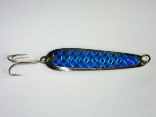 Vintage Lightweight Luhr Jenson - Flutter Spoon 44 With Blue Hologram 4 " Long