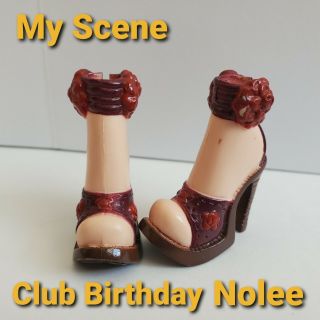 My Scene Club Birthday Nolee Doll Shoes Heels Mattel 2004 Brown Roes Ankle