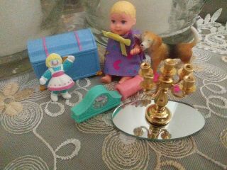 Barbie Happy Family Krissy Baby Doll Dog Raggedy Ann Toy Doll Candle Holder,  Ex