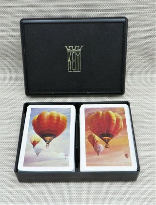 Euc Vintage 1986 Kem Double Deck Playing Cards Hot Air Balloons