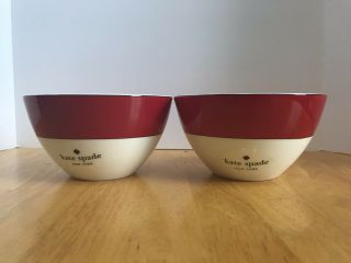 Lenox,  Kate Spade Ny,  Rutherford Circle Red,  Soup/cereal Bowl.  Set Of Two