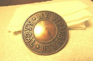 Vintage Brass Belt Buckle Levi Strauss & Co.  S.  F.  Cal