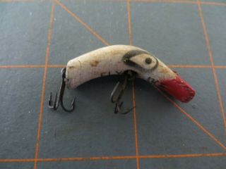 Vintage Wooden Lazy Ike Fly Ike - Red & White - 1 1/4 Inch