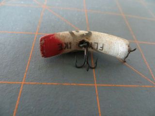 Vintage Wooden Lazy Ike Fly Ike - Red & White - 1 1/4 inch 3