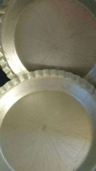 2 Vtg Wear - Ever Fluted Aluminum Pie Pans Plates Tins 10x1.  75 " 2865 Usa Read Des