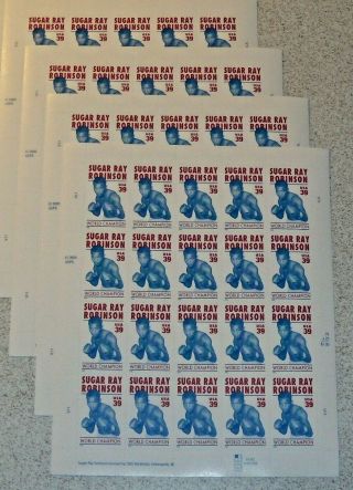 Four Sheets X 20 = 80 Of Sugar Ray Robinson 39¢ Us Usa Postage Stamps.  Sc 4020