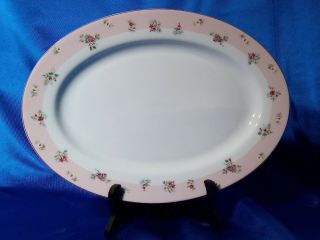 Vintage Laura Ashley Petite Fleur Dinnerware Platter Dish Roses Floral 14 "