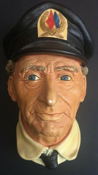 Vintage 1972 Retired Sea Captain Bosson Head Hand Painted Chalkware Figure