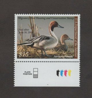 Rw75 Federal Duck Stamp.  Bottom Color Bar Single.  Mnh.  Og.  02 Rw75bcb