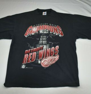 Vintage Detroit Red Wings 1997 Stanley Cup Champions T Shirt Single Stitch Large