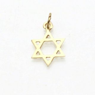 Vintage 14k Jewish Star Of David Small Yellow Gold Classic Pendant Double Sided
