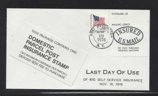 United States Qi 3 Postal Label Cover Cancel 11/19/78 Last Day Of Rate