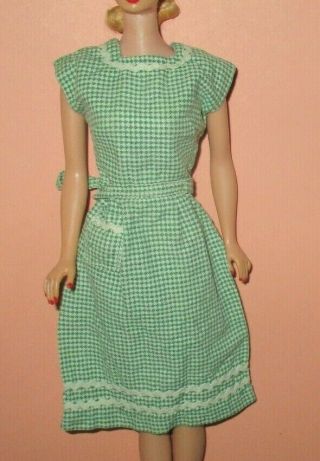 Vintage Barbie Clone Size Green & White Dress