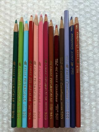 13 Vintage Eagle Prismacolor Colored Pencils Artist Crayons Canadiana Pre - Berol