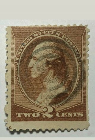 Antique 19th Century Washington 2 Cent Stamp - With Sotn Bullseye Cancellation