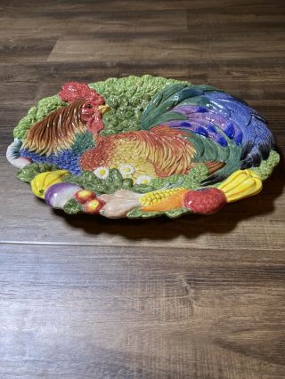 Vintage Fitz And Floyd Classic Platter Wall Plaque Rooster Coq Du Village 14,  5