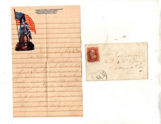 Mechanicsburg,  Civil War,  July 24 1862,  W/ Patriotic Lettersheet,  To Sulphur Sprngs