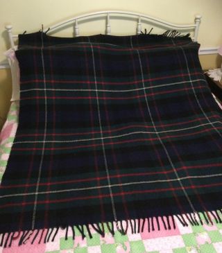 55” X 64” Vintage Creagaran Wool Plaid Throw Made In Scotland