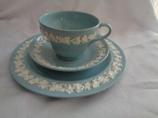 Wedgwood Made In England Cream On Lavender Queensware Cup And Saucer,  Salad Plt