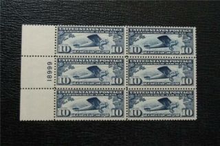 Nystamps Us Air Mail Plate Block Stamp C10 Mognh $130 P Block 6 A30x1192
