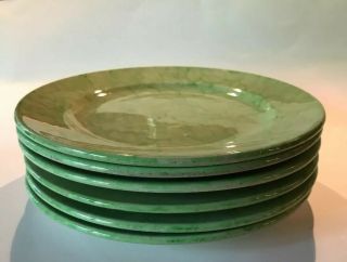 6 - Mayer China Green Luncheon Plates For Nathan Straus Duparquet Restaurant Ware 2