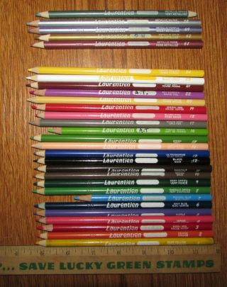 Vintage 29 Laurentien Coloring Color Pencils Usa (1 - 24),  5 Metallic