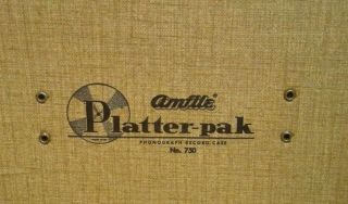 Vintage AMFILE PLATTER - PAK PHONOGRAPH RECORD CASE No.  750 w Files,  1950s,  Large 3