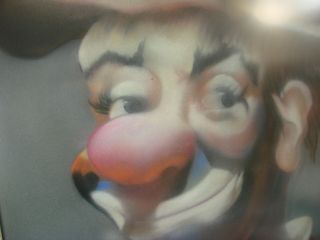 Vintage Emmett Kelly Style Clown Painting Portait 22.  5X26.  5 