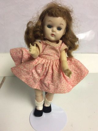 Ginger Cosmopolitan Walker 8 " Doll Wearing A Pink Dress,  Shoes & Tagged Dress