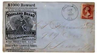 1887 Highland Il - Highland Brand Condensed Milk Illustrated Advertising