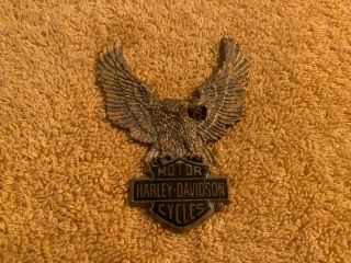 Vintage Rare Harley Davidson Tank Emblem Badge Medallion Gold Eagle Knucklehead