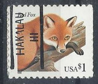 Hawaii Precancels,  $1 Red Fox,  Hakalau,  Type 841