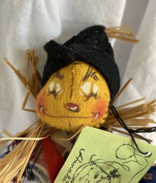 Vintage 1971 Annalee Mobilitee Doll Scarecrow With Stand.  Whimsical