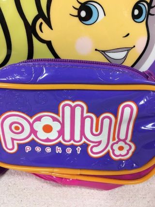 Polly Pocket Backpack Storage Bag Zip Carryng Case Toy Tote 2004 Mattel 2