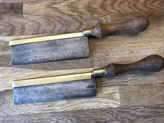 Vintage 2 Small Hand Saws Brass Back Wood Handle Mitre Dovetail