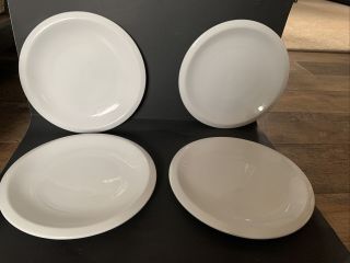 Set Of 4 Tienshan Culinary Arts Cafeware White Porcelain 10 - 1/4 " Dinner Plates
