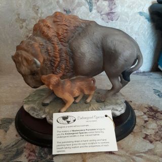 Vintage Homco Masterpiece Porcelain " American Bison " Buffalo Figurine 1994