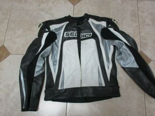 Vtg Rare Sedici Leather Jacket 40 Men Racer Motorcycle Biker Sport 90s Usa