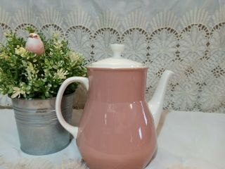 Vtg Wedgwood Of Etruria & Barlaston Pink And White Teapot Made In England