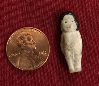 Tiny Clay Doll (antique,  Collectible)
